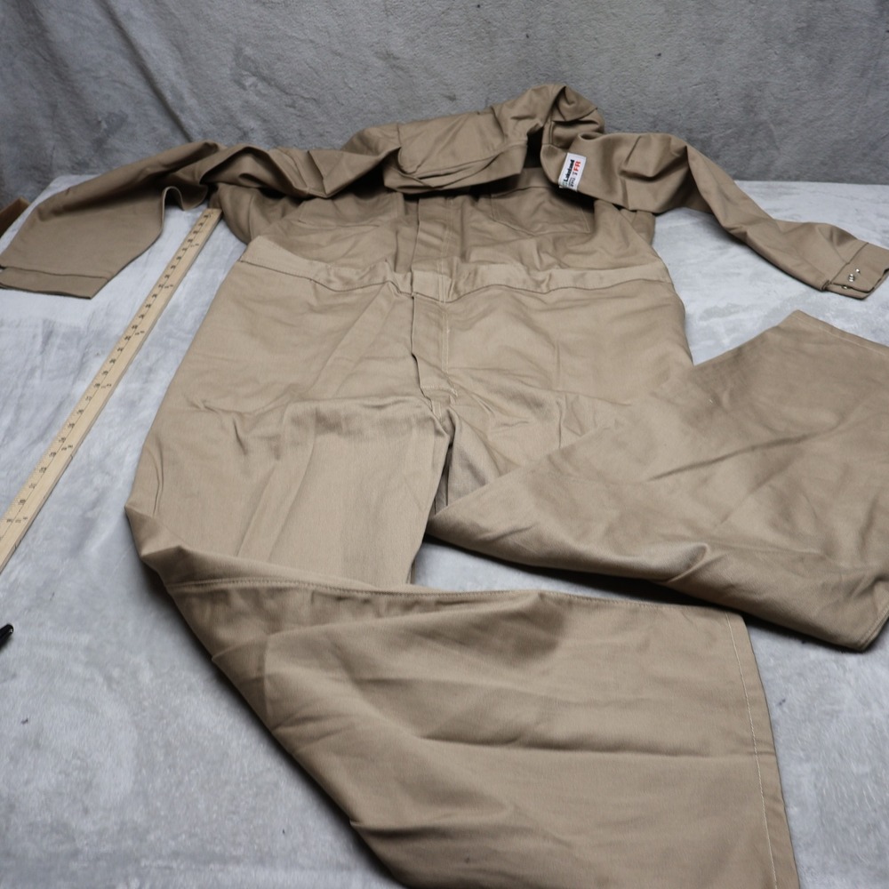 Lakeland FR Coveralls Mens XXL Beige Flame Resistant Twill Mechanic Workwear NEW